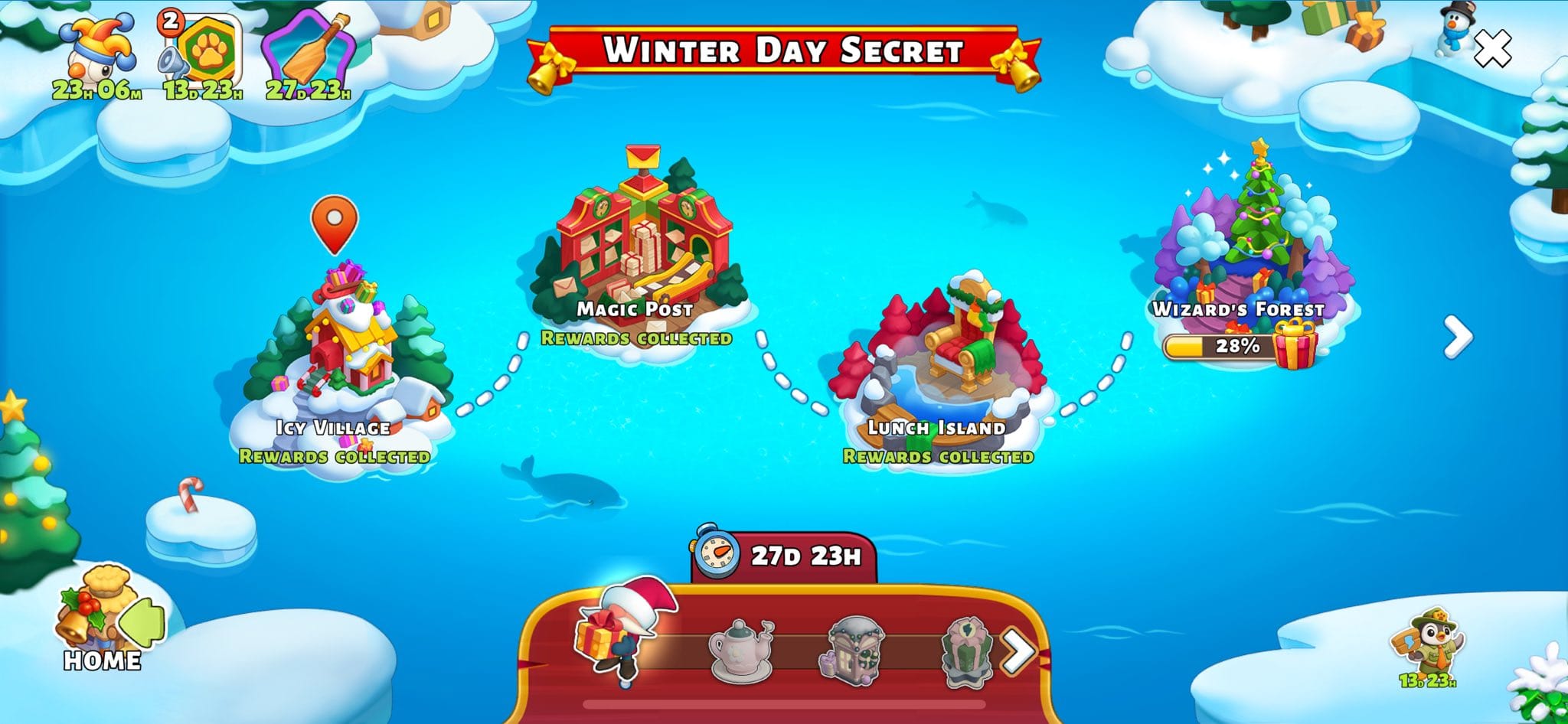 winter day secret pink bags