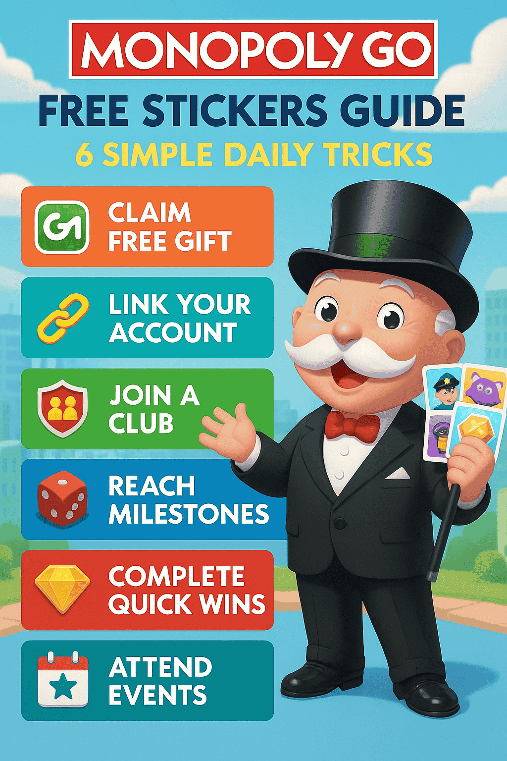 Monopoly GO Free Stickers Guide 6 Simple Daily Tricks