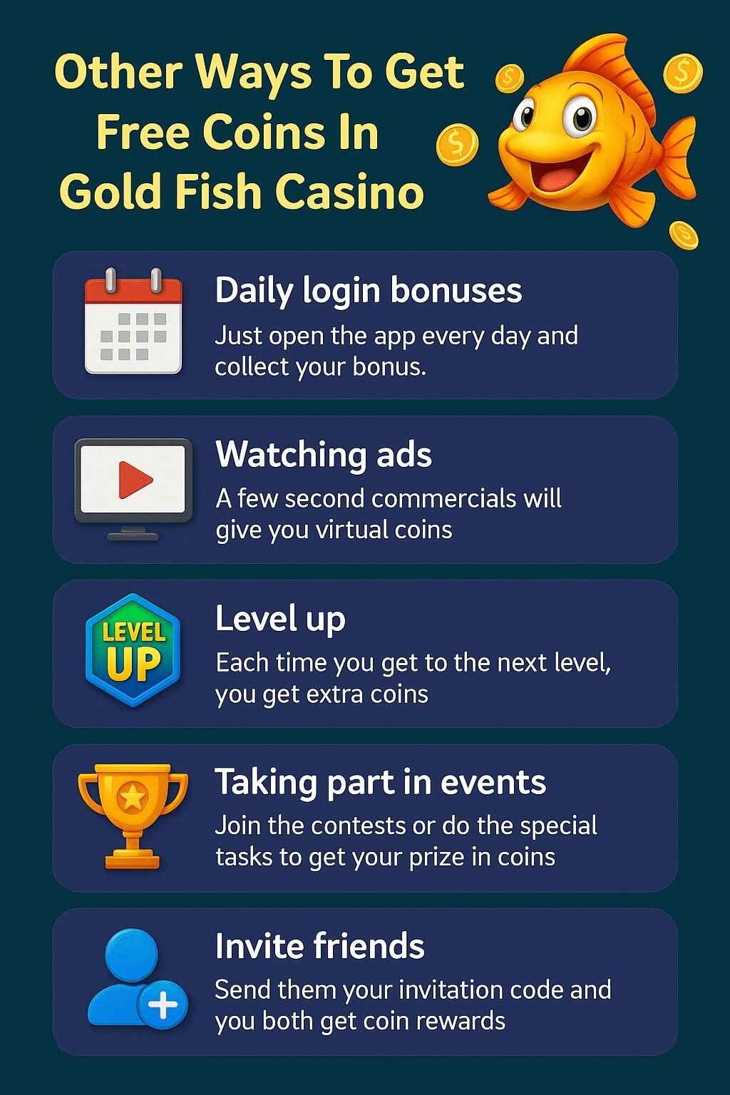 Other Ways To Get Free Coins In Gold Fish Casino
