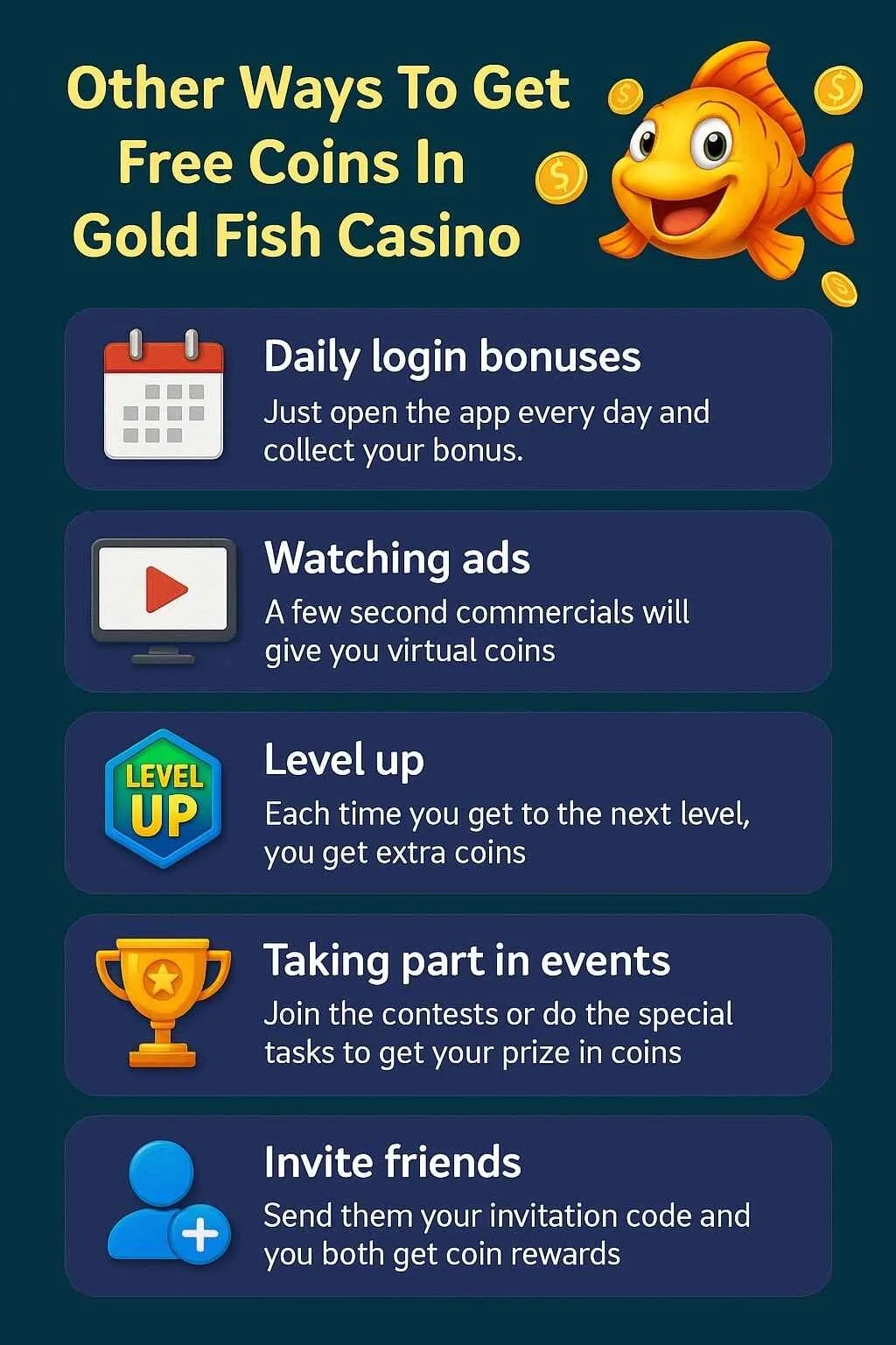 Other Ways To Get Free Coins In Gold Fish Casino