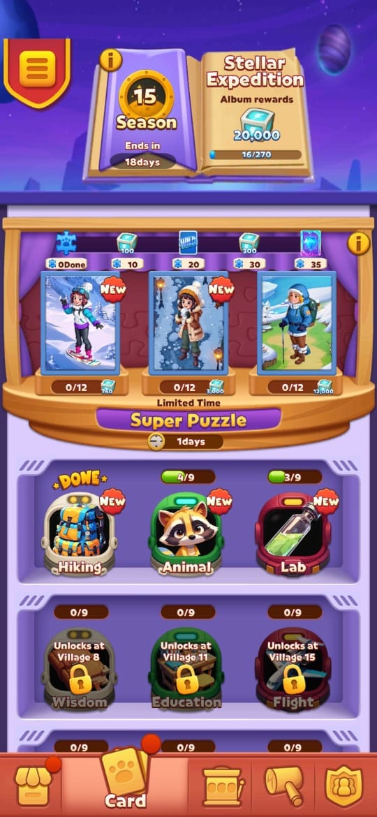 complete card album coin tales