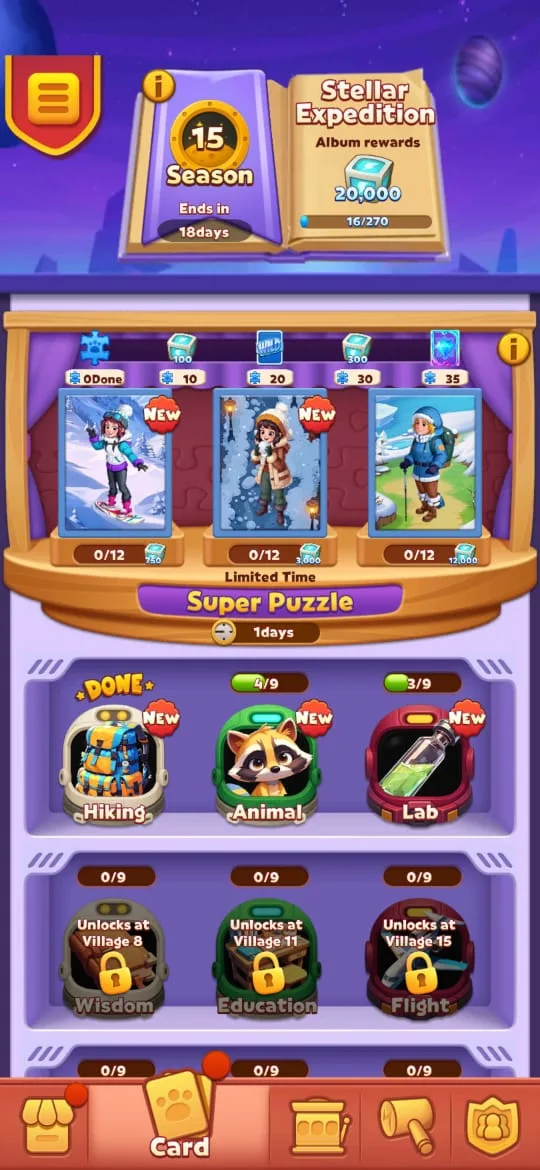 complete card album coin tales