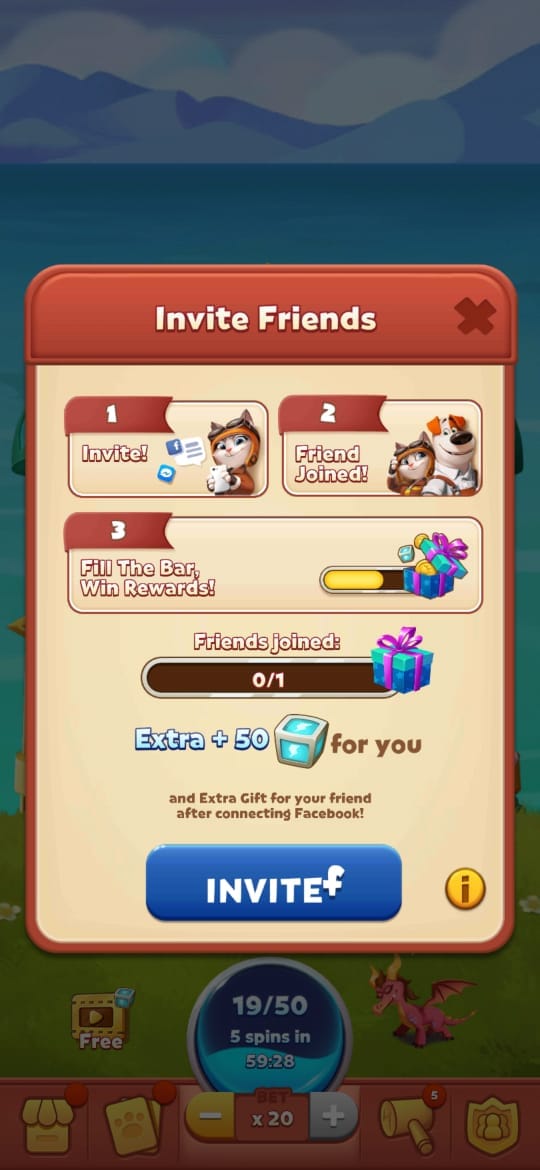 invite friends coin tales