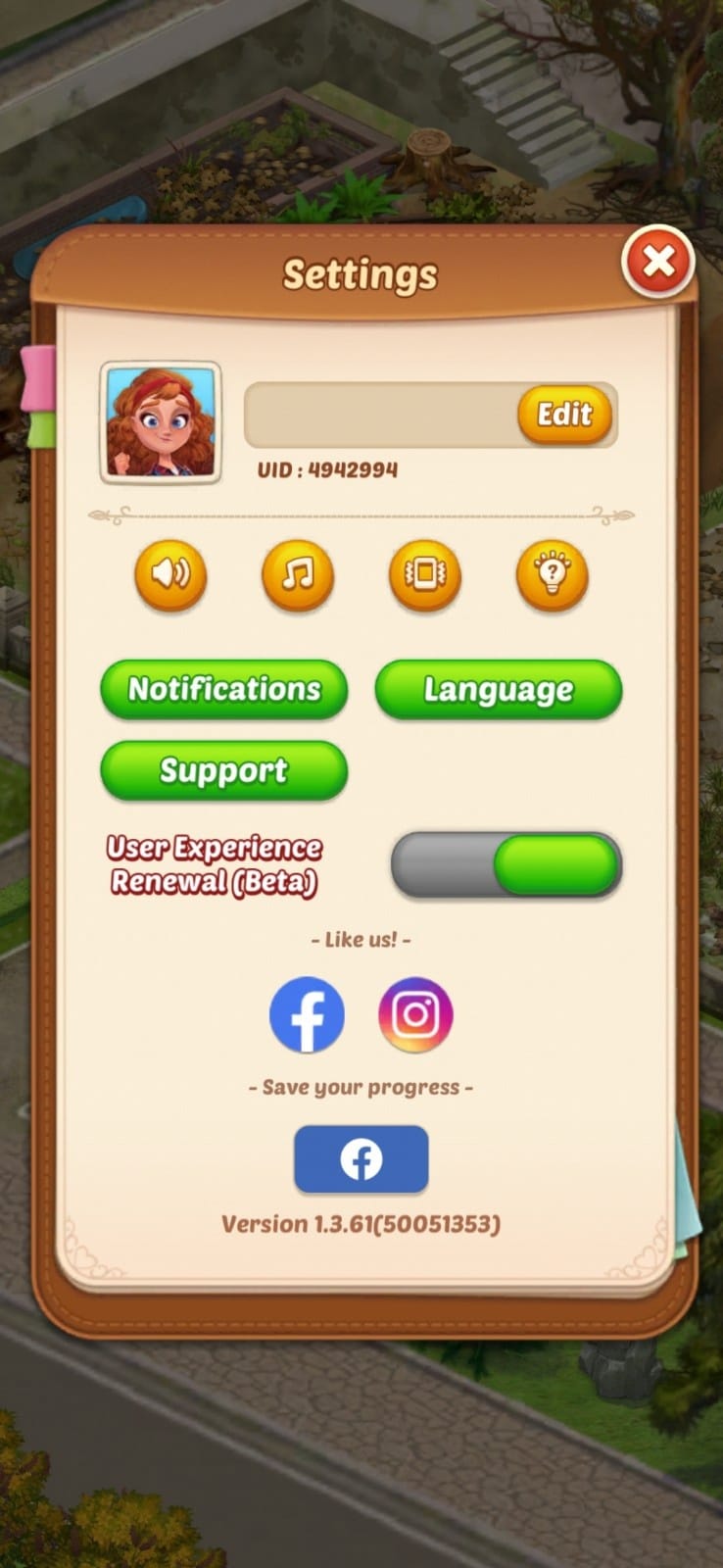 SAVE MERGE MANOR PROGRESS WITH FACEBOOK